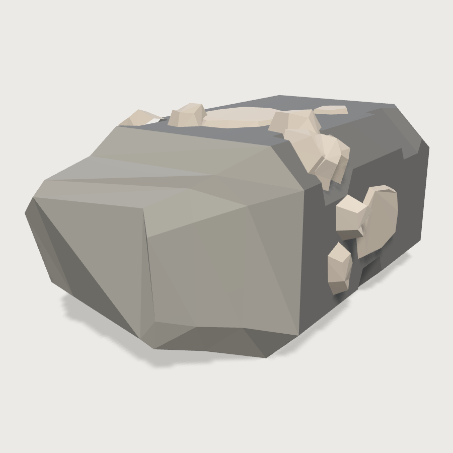 Fallen Ashlar Block low-poly 3D model