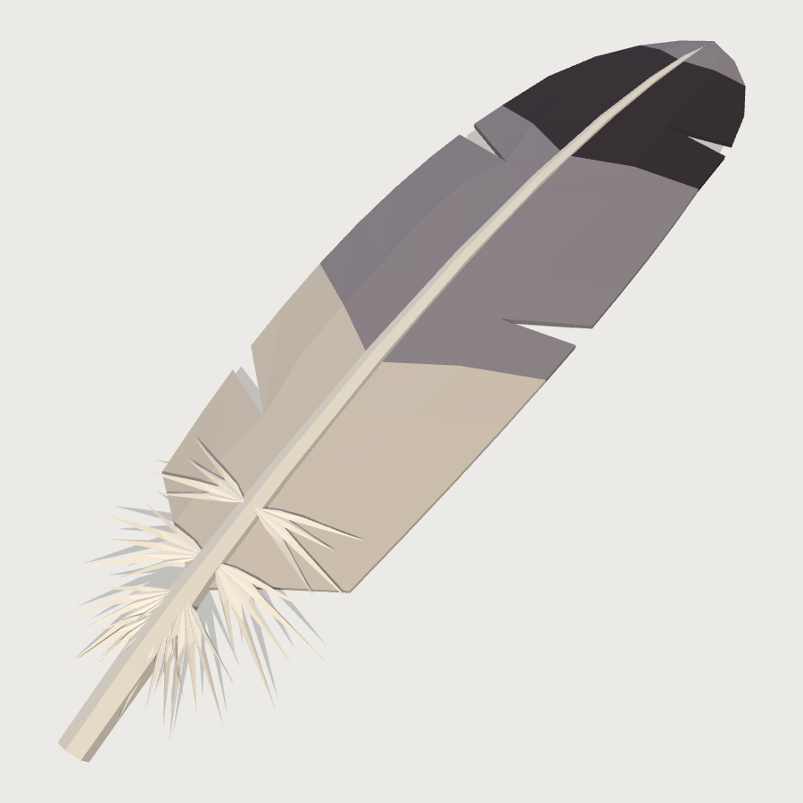 Fallen Bird Feather low-poly 3D model