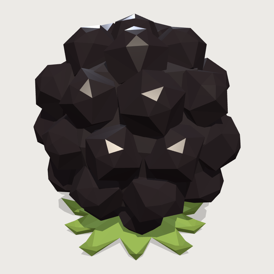 Fallen Blackberry low-poly 3D model