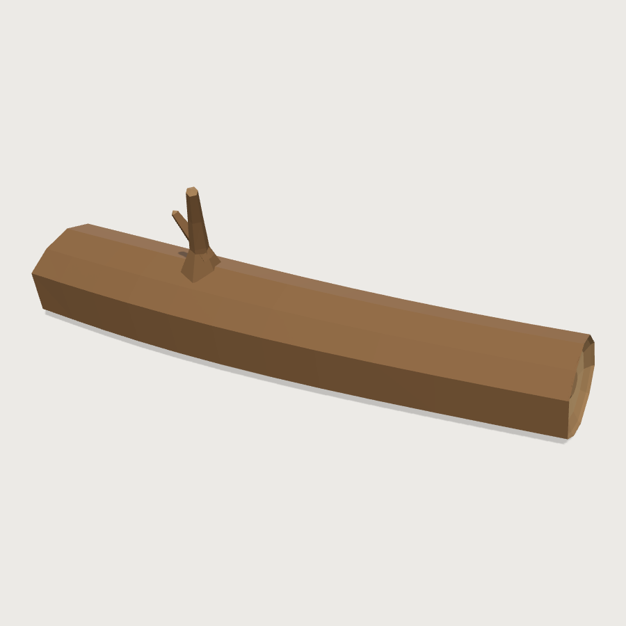 Fallen Log low-poly 3D model