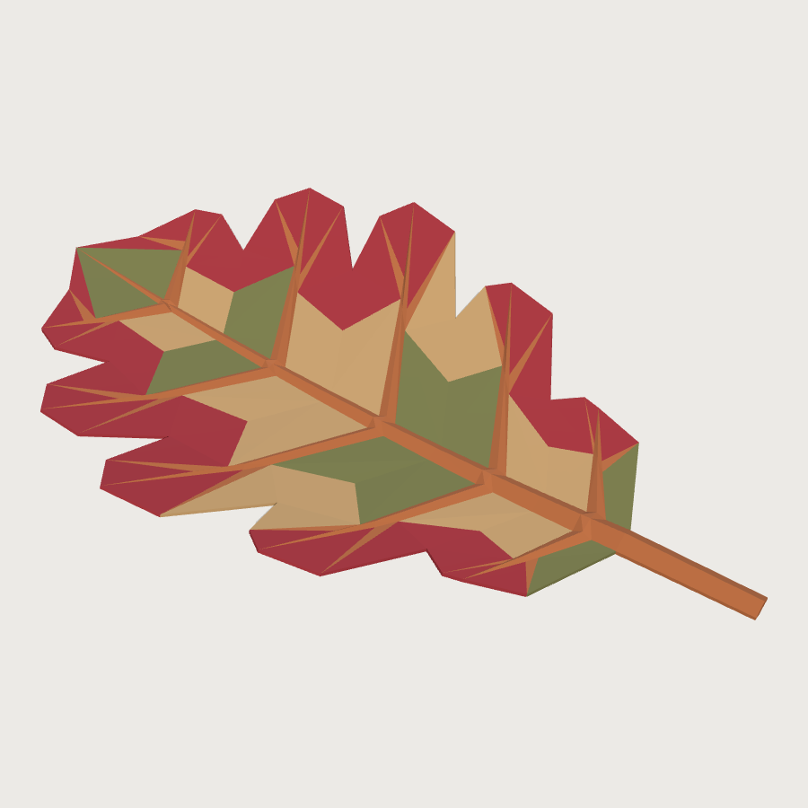 Fallen Oak Leaf low-poly 3D model
