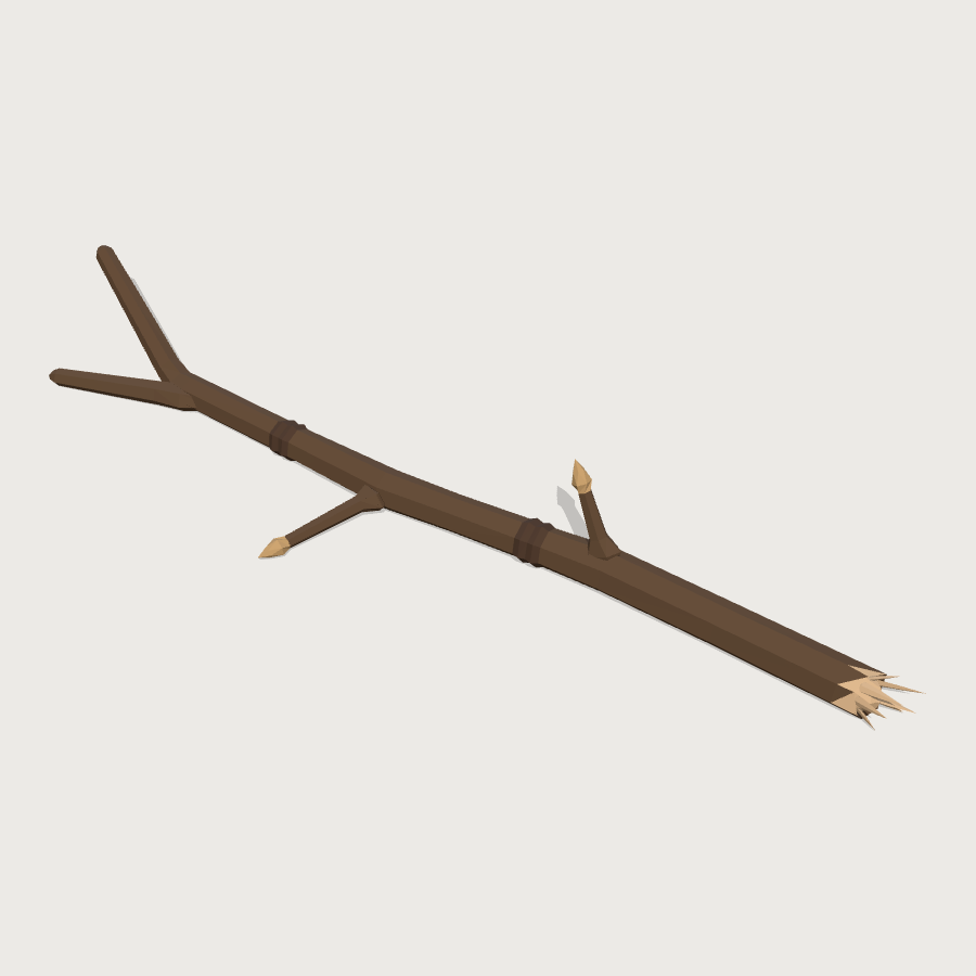 Fallen Twig low-poly 3D model