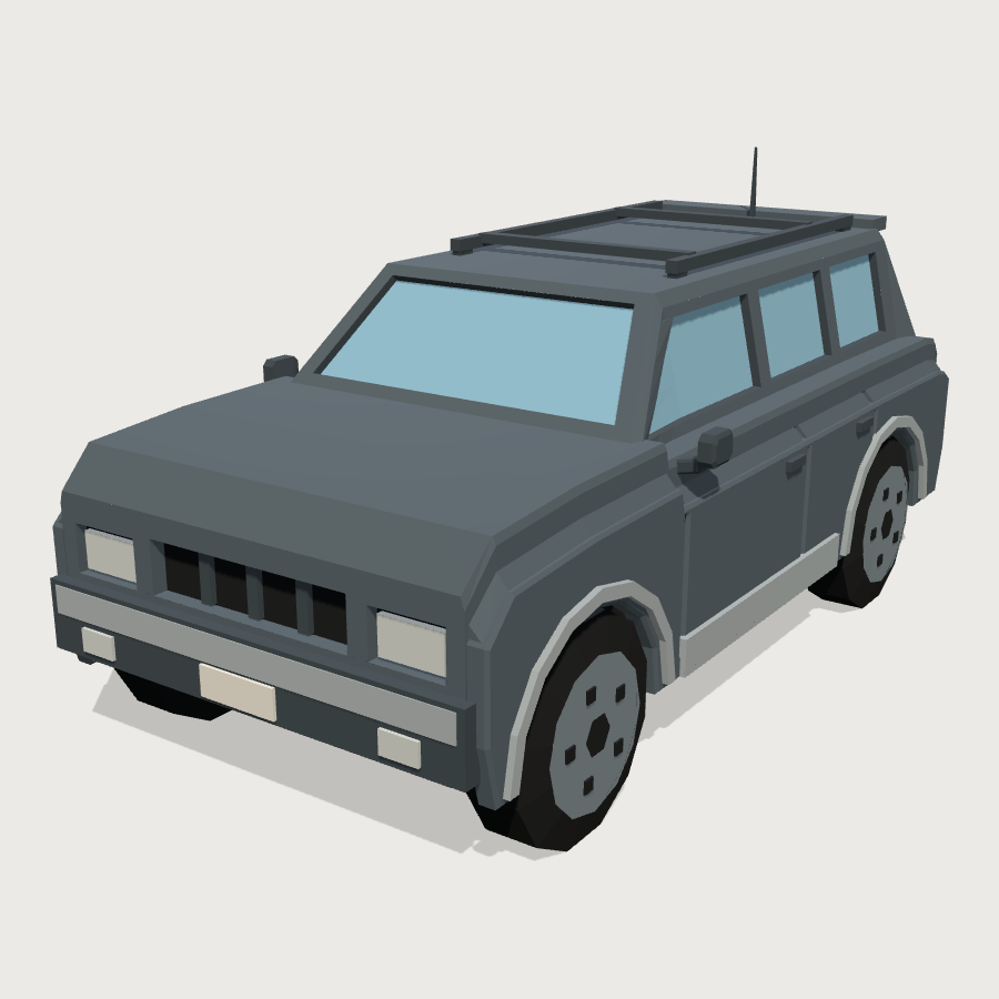 Family Crossover SUV low-poly 3D model