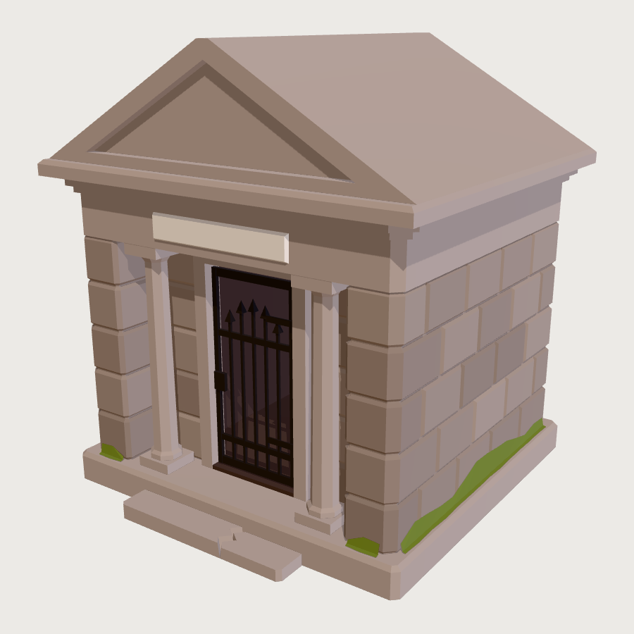 Family Mausoleum low-poly 3D model
