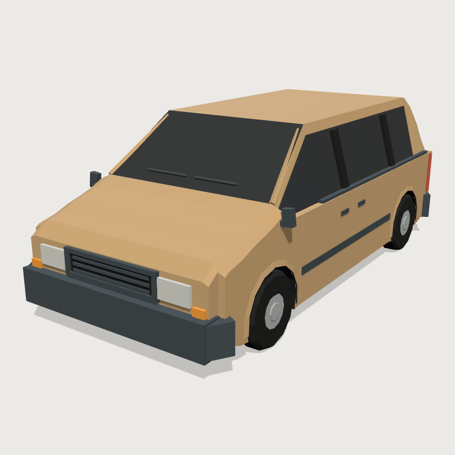 Family Minivan low-poly 3D model