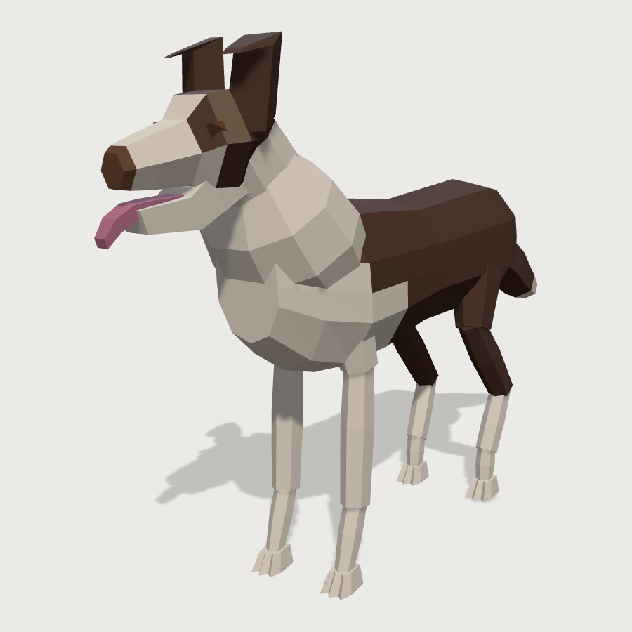 Farm Dog low-poly 3D model