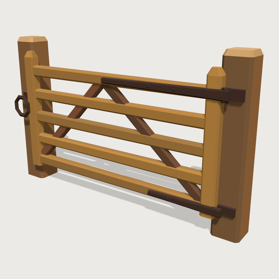 Farm Gate low-poly 3D model