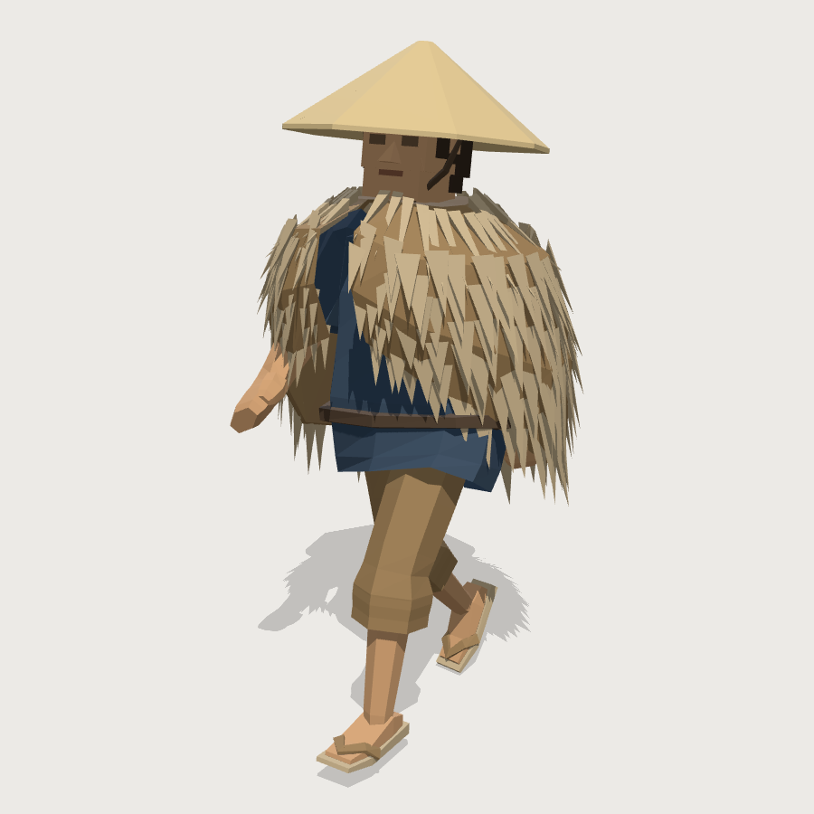 Farmer low-poly 3D model