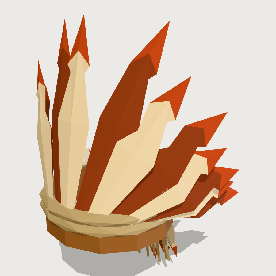 Feather Headdress low-poly 3D model