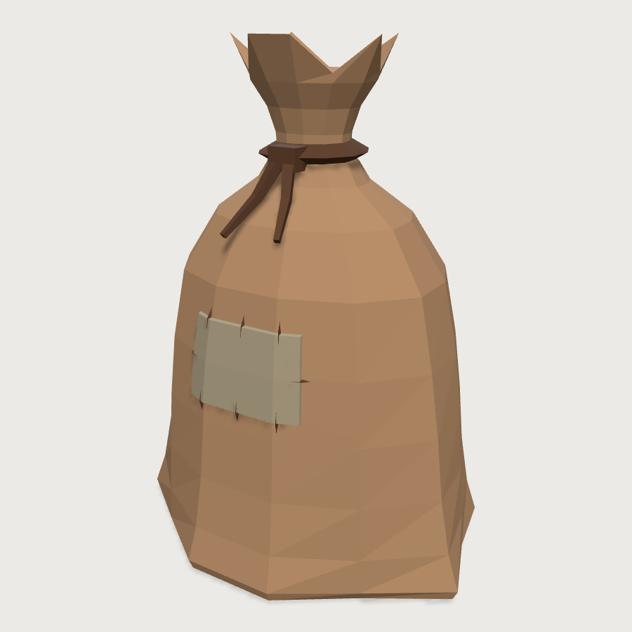 Feed Sack low-poly 3D model