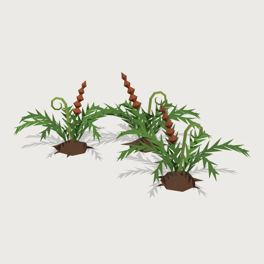 Fern Clump low-poly 3D model