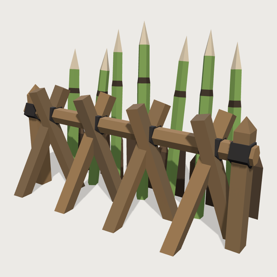 Field Barricade low-poly 3D model