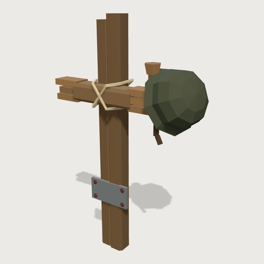 Field Grave Marker low-poly 3D model