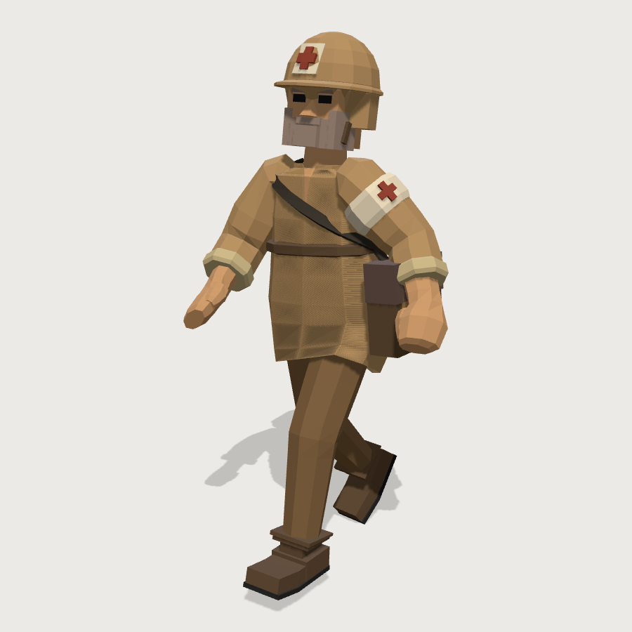 Field Medic low-poly 3D model