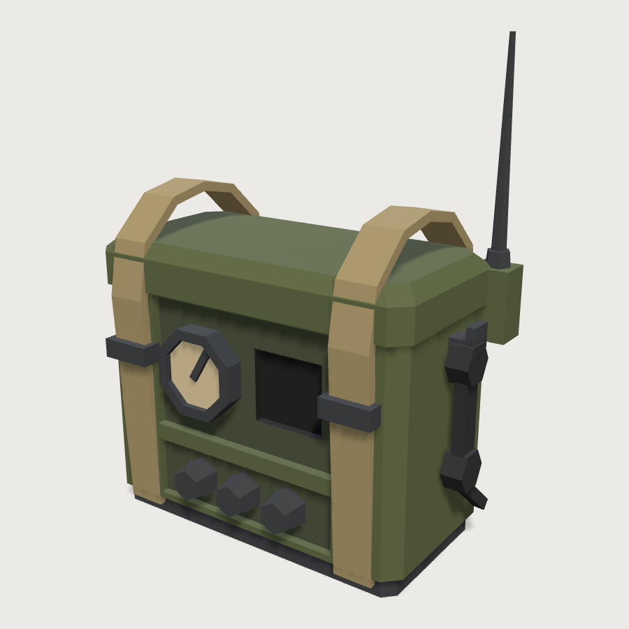 Field Radio Set low-poly 3D model