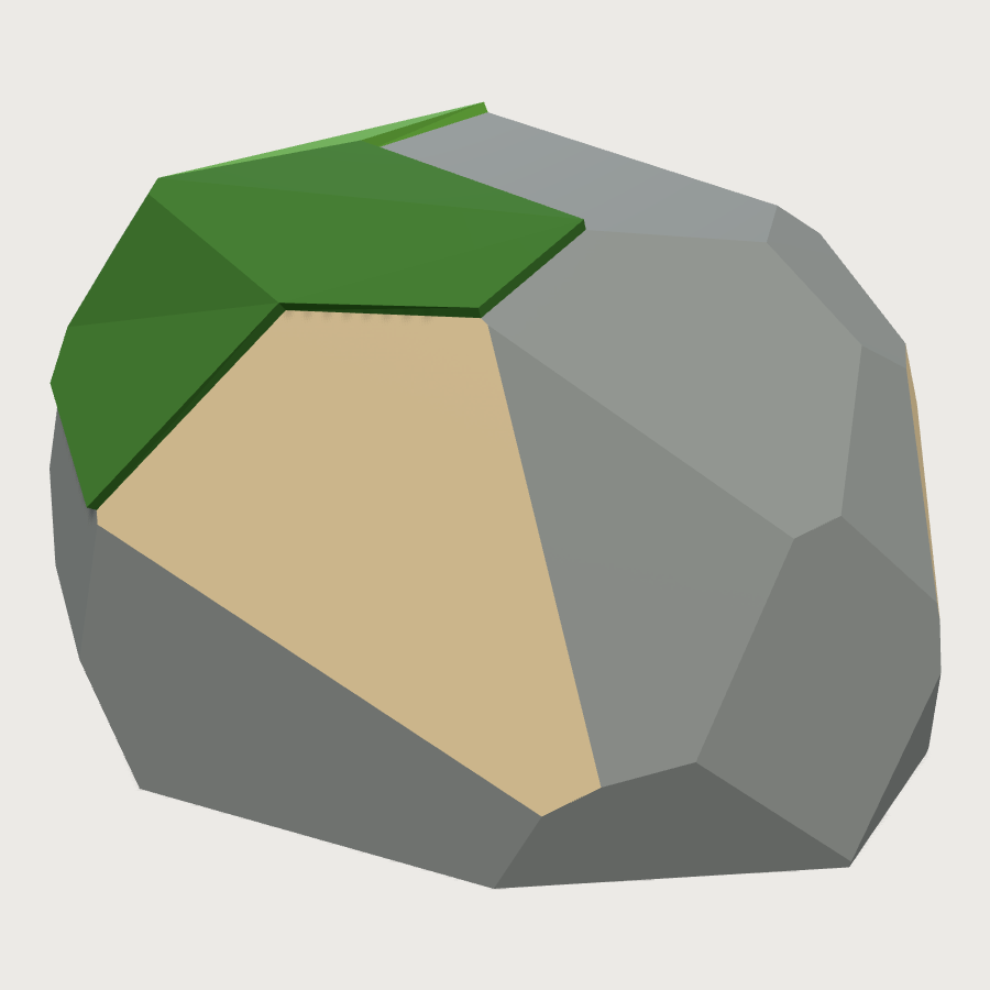 Field rock low-poly 3D model