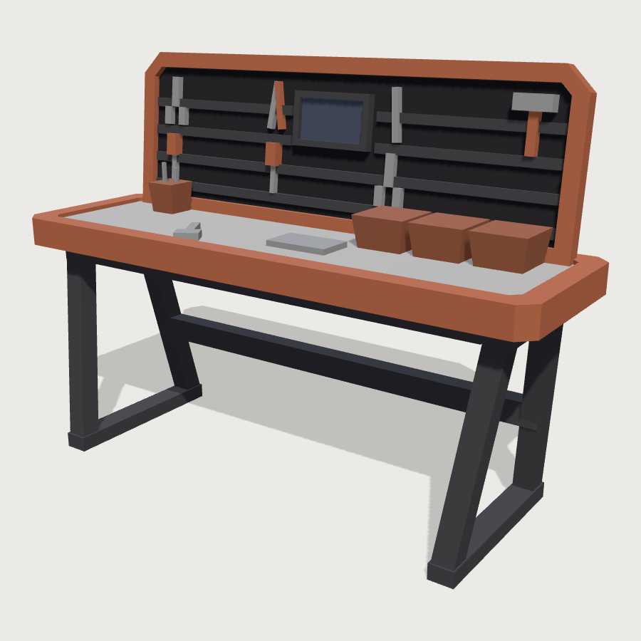 Field Workbench low-poly 3D model
