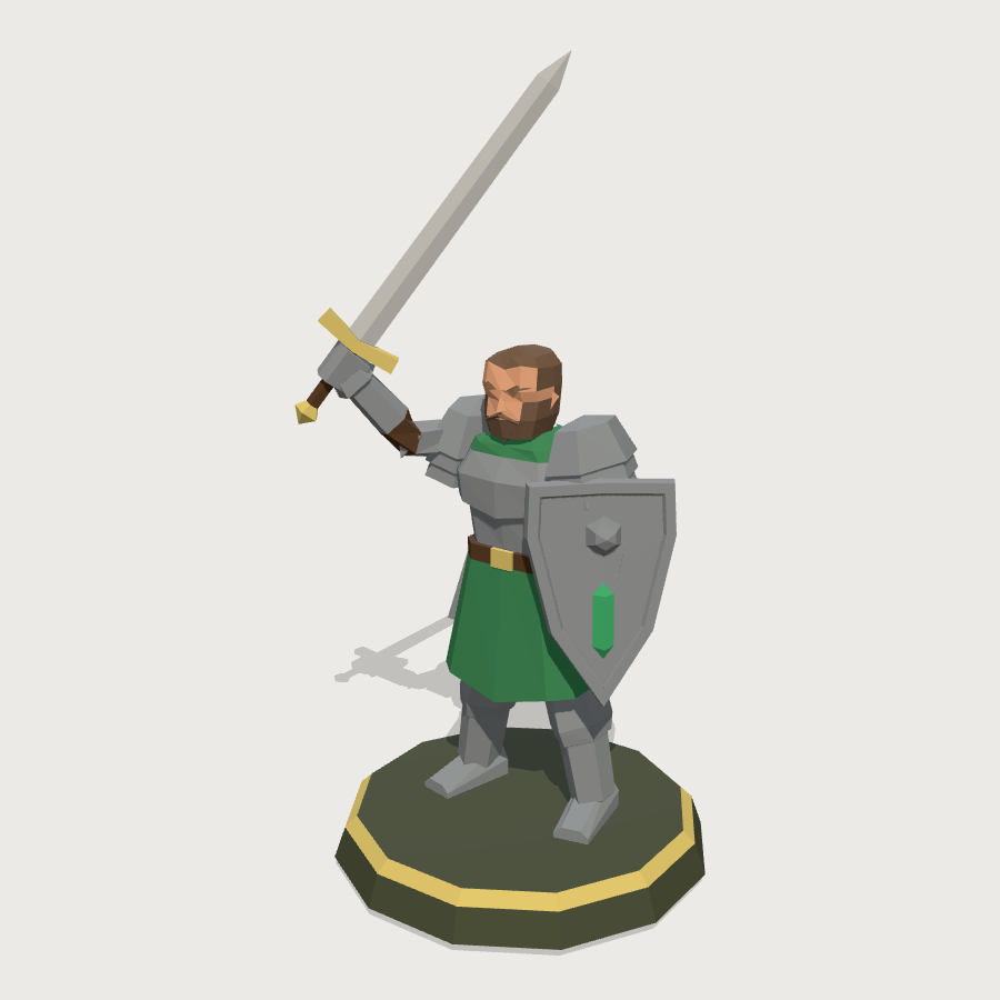 Fighter Miniature low-poly 3D model