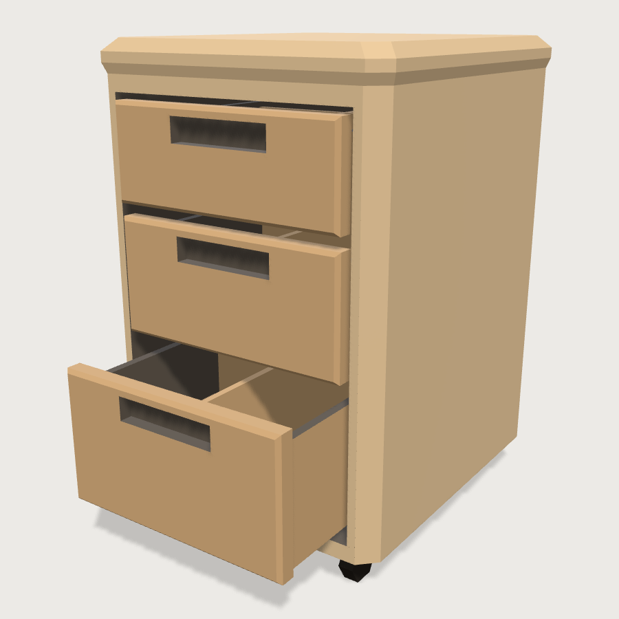 Filing Cabinet low-poly 3D model