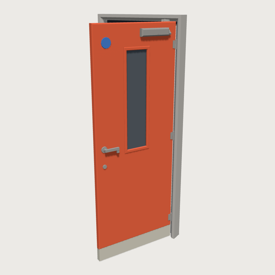 Fire Door Set low-poly 3D model