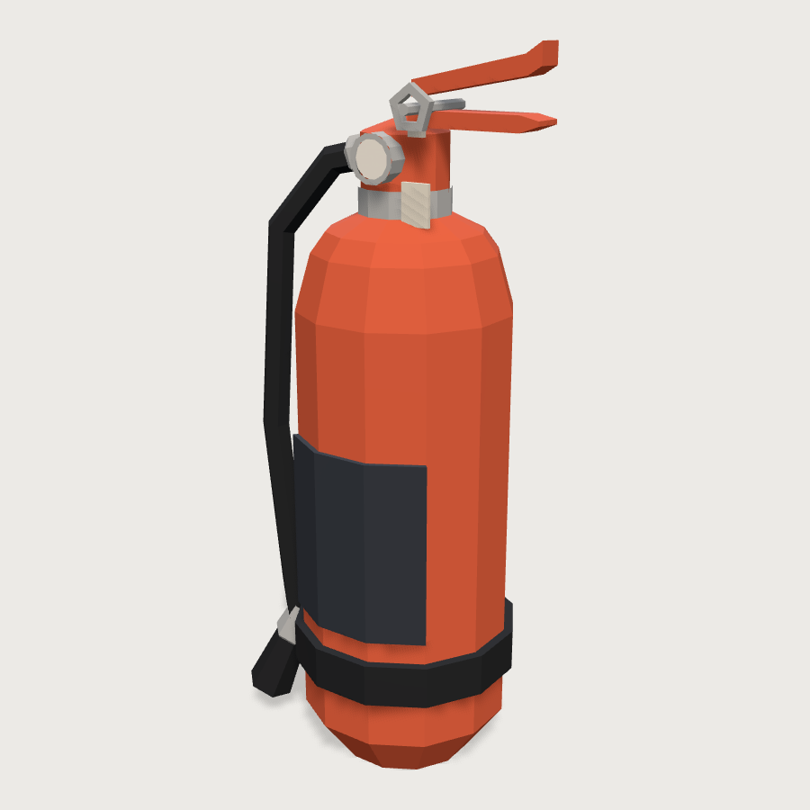 Fire Extinguisher low-poly 3D model