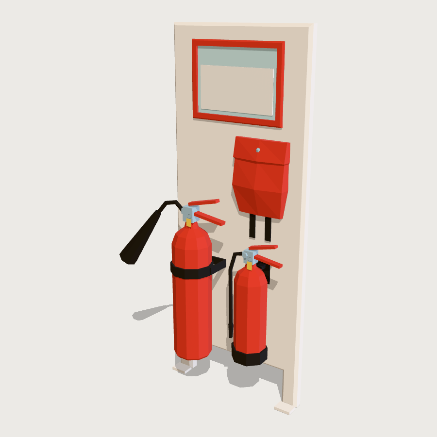 Fire Point Station low-poly 3D model