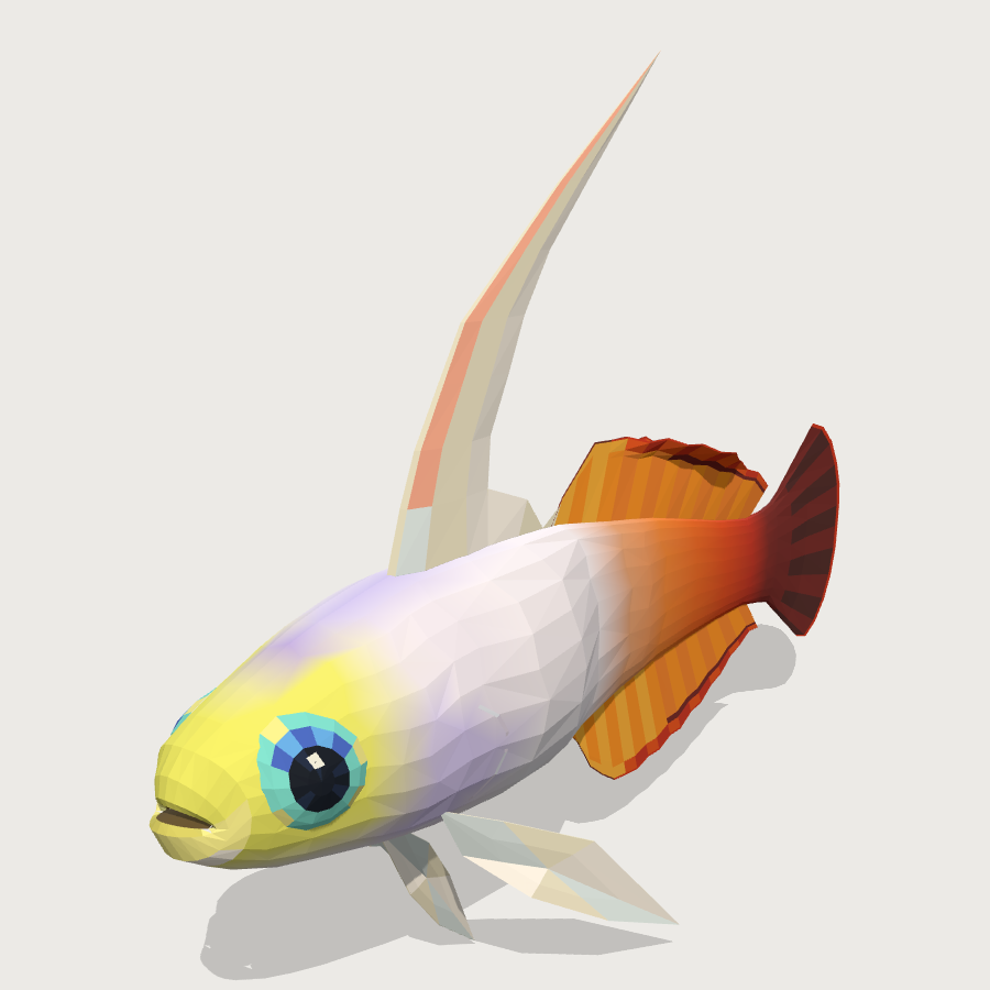 Firefish low-poly 3D model