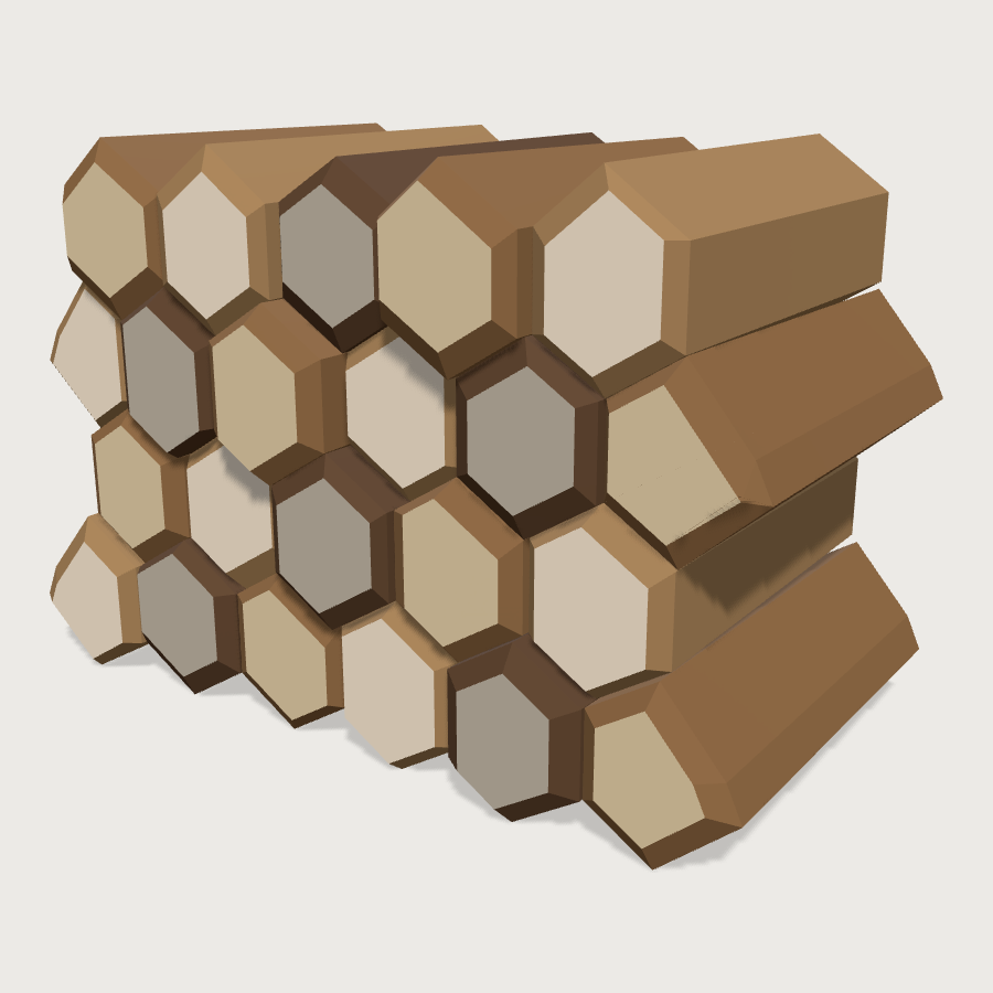 Firewood Stack low-poly 3D model