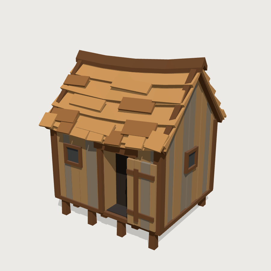 Fisherman Shack low-poly 3D model