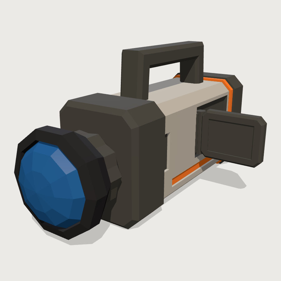 Fisheye Camcorder low-poly 3D model