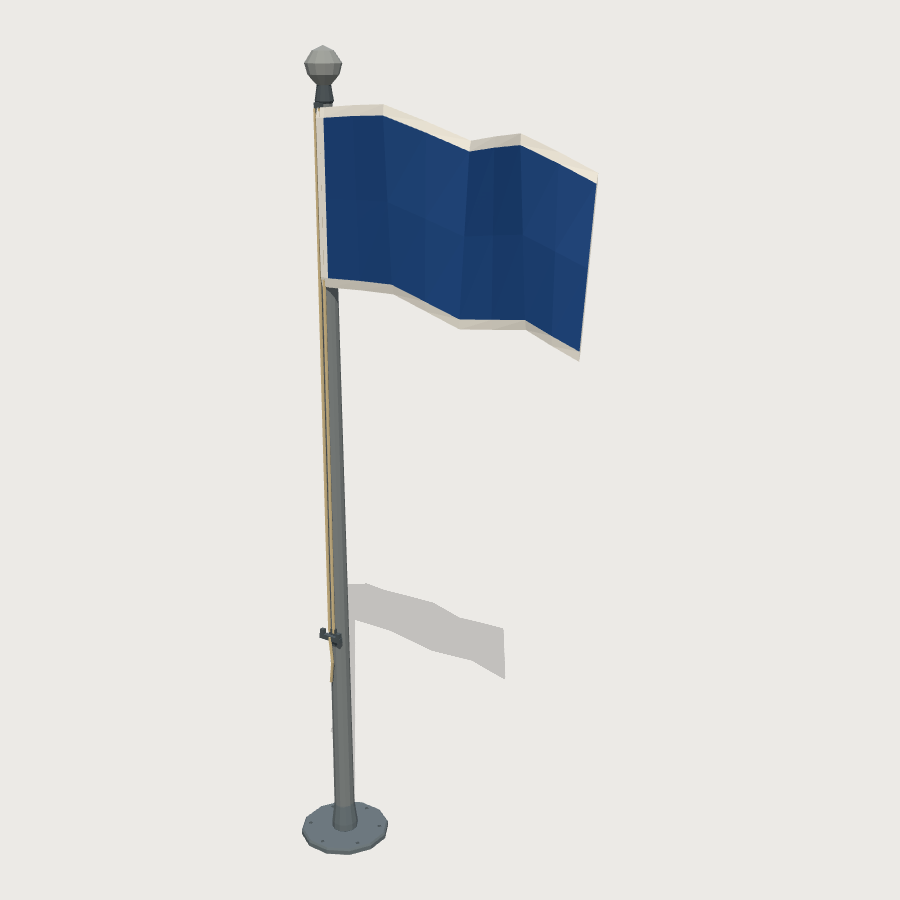Flag Pole low-poly 3D model