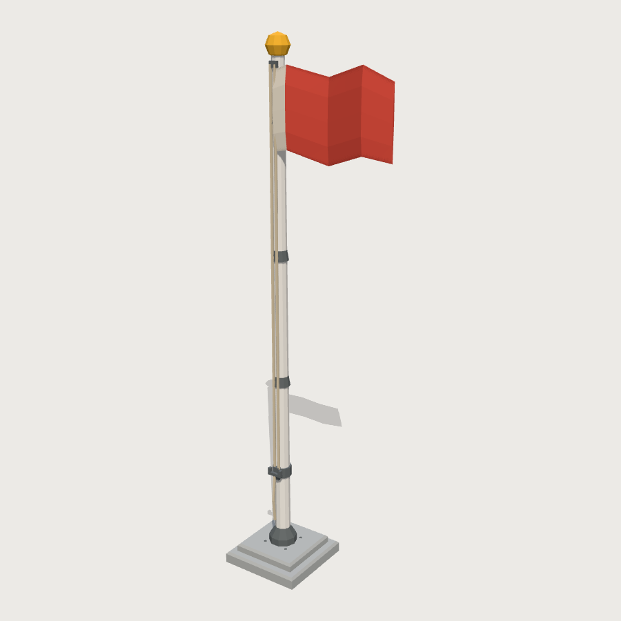 Flagpole low-poly 3D model