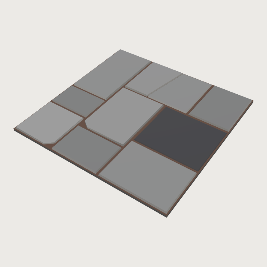 Flagstone Floor Tile low-poly 3D model