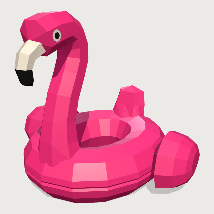 Flamingo Pool Float low-poly 3D model