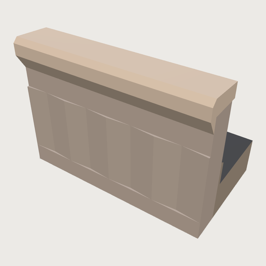 Flat Roof Parapet low-poly 3D model