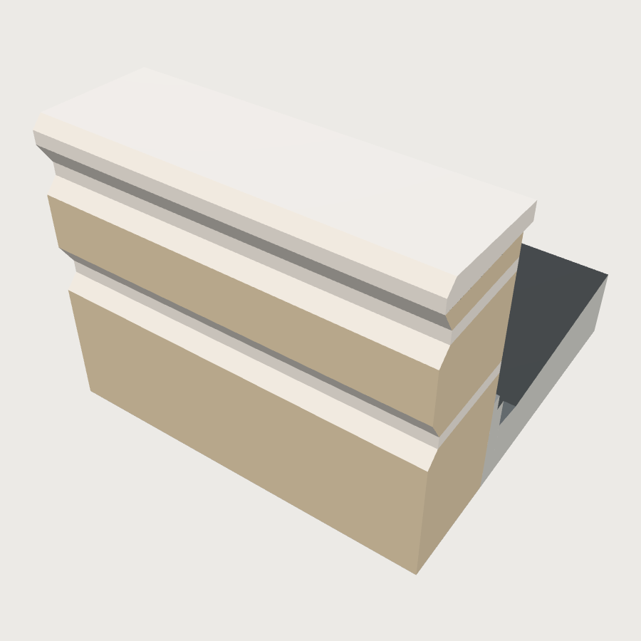 Flat Roof Parapet Edge low-poly 3D model