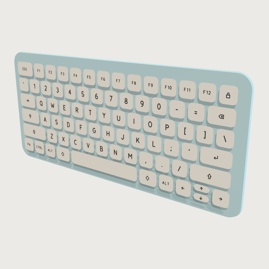 Floating Keyboard low-poly 3D model