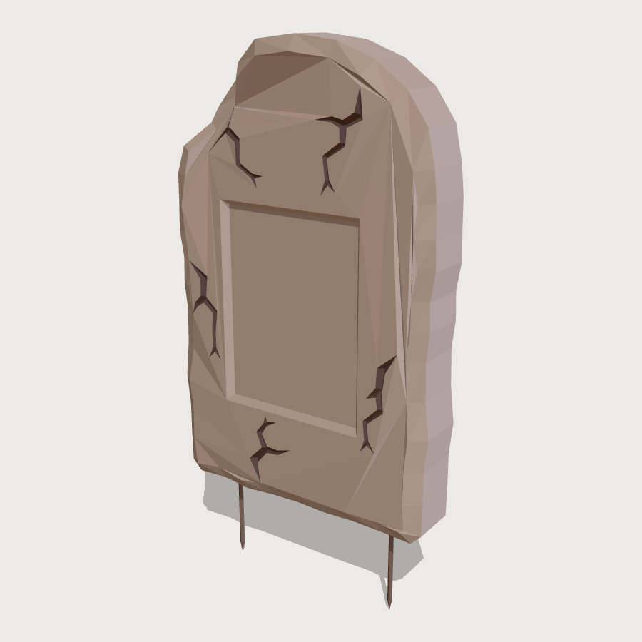 Foam Yard Gravestone low-poly 3D model