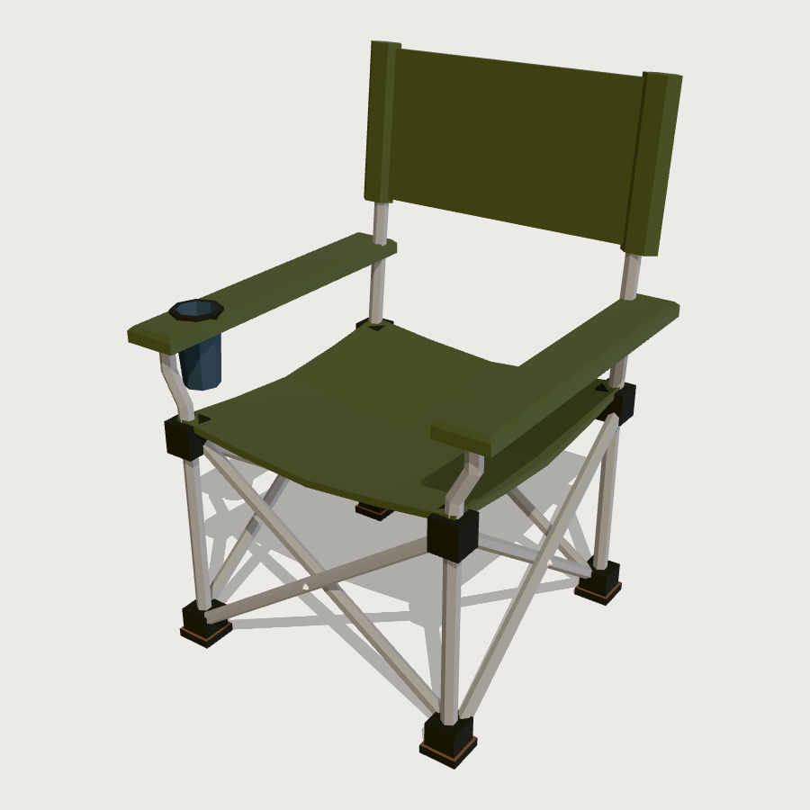 Folding Camp Chair low-poly 3D model