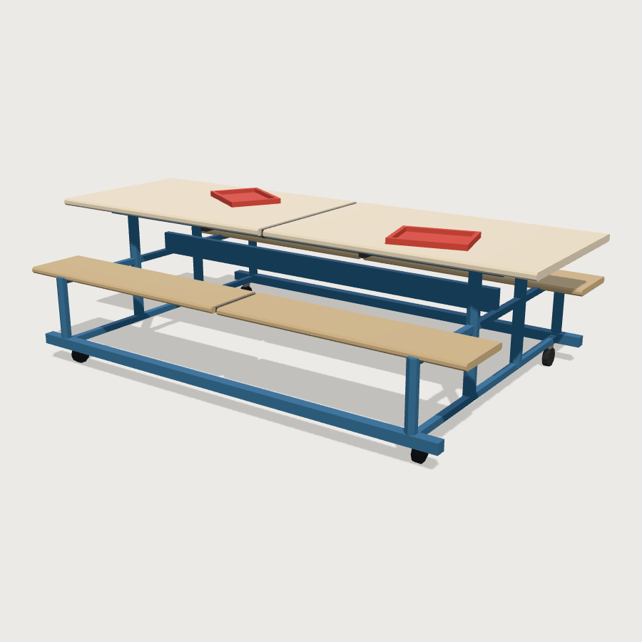 Folding Dining Table low-poly 3D model
