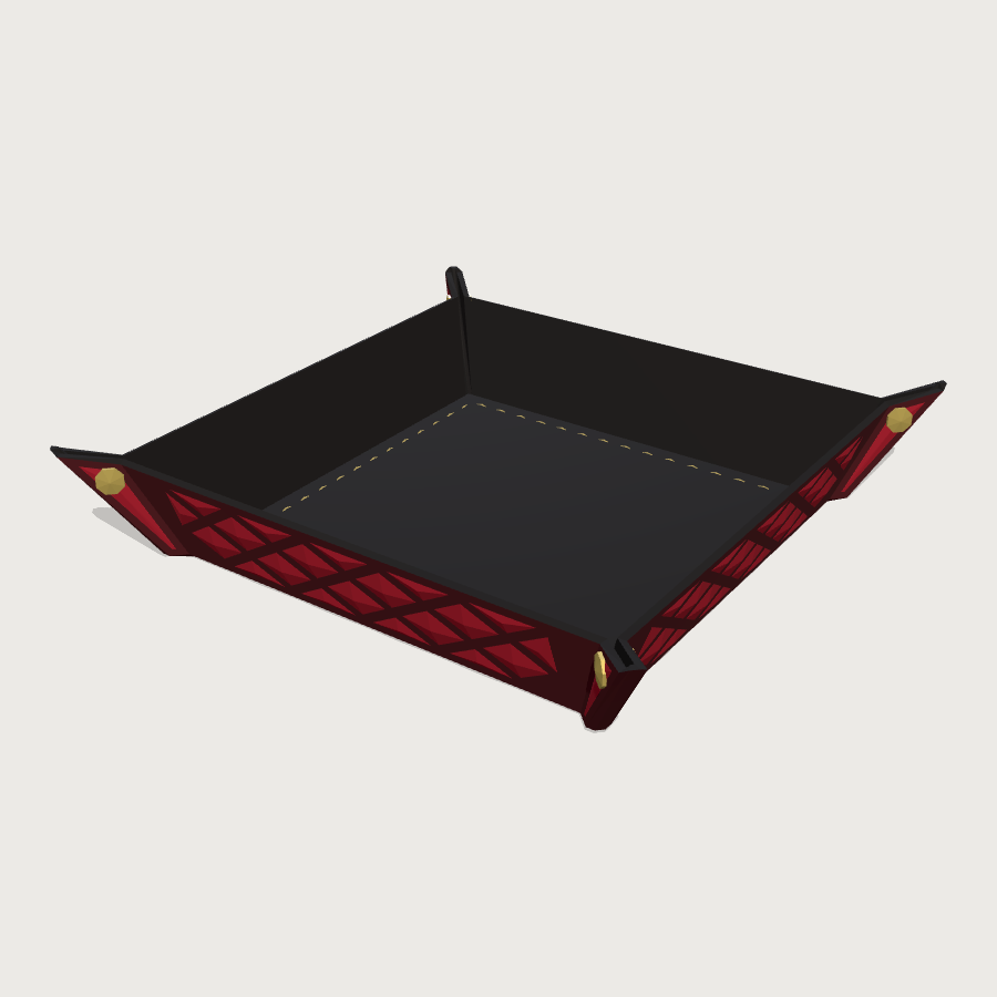 Folding Leather Dice Tray low-poly 3D model