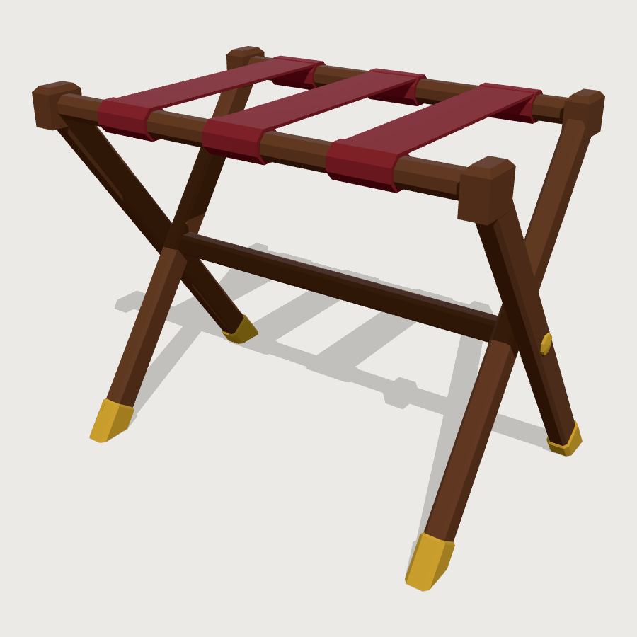 Folding Luggage Rack low-poly 3D model