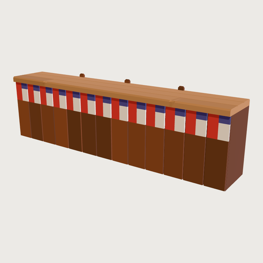 Fonda Bar Counter Run low-poly 3D model