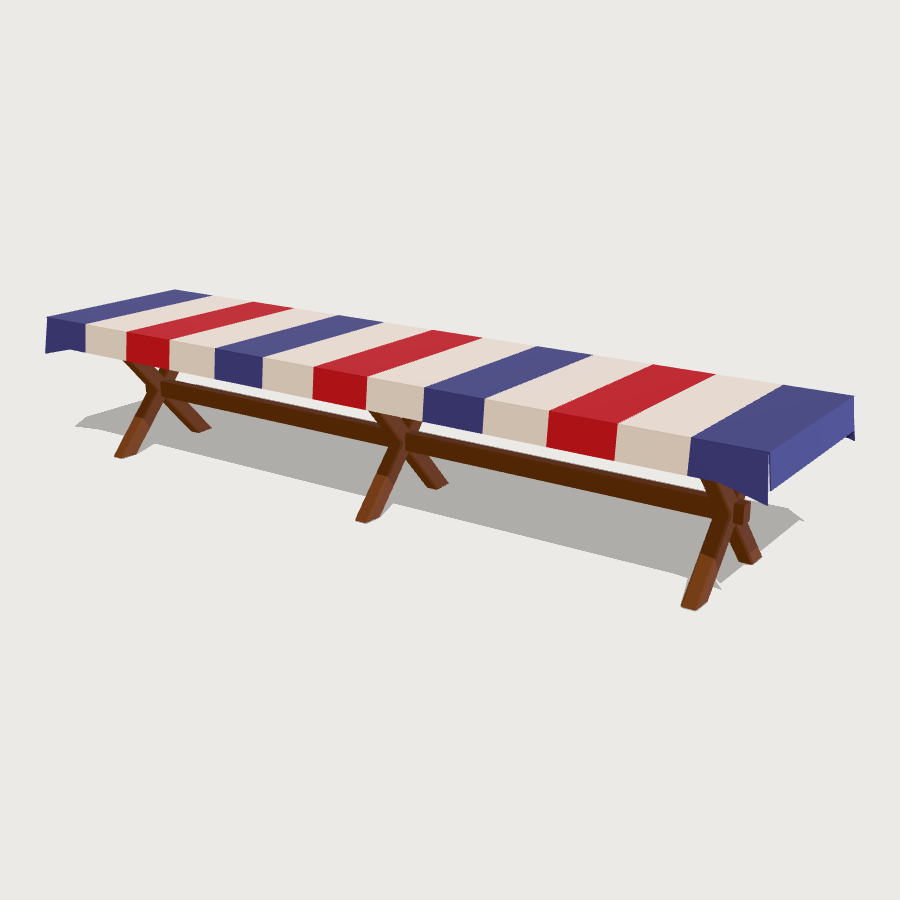 Fonda Long Table low-poly 3D model