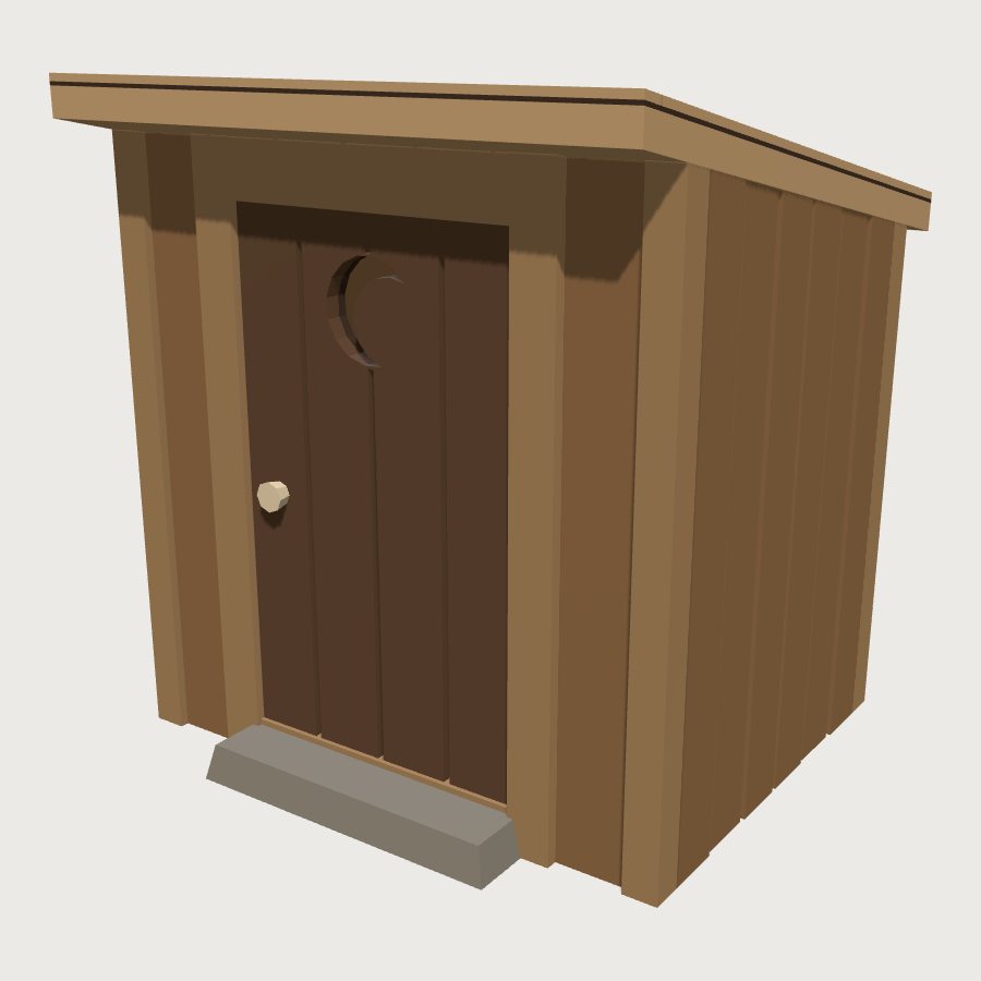 Forest Outhouse low-poly 3D model