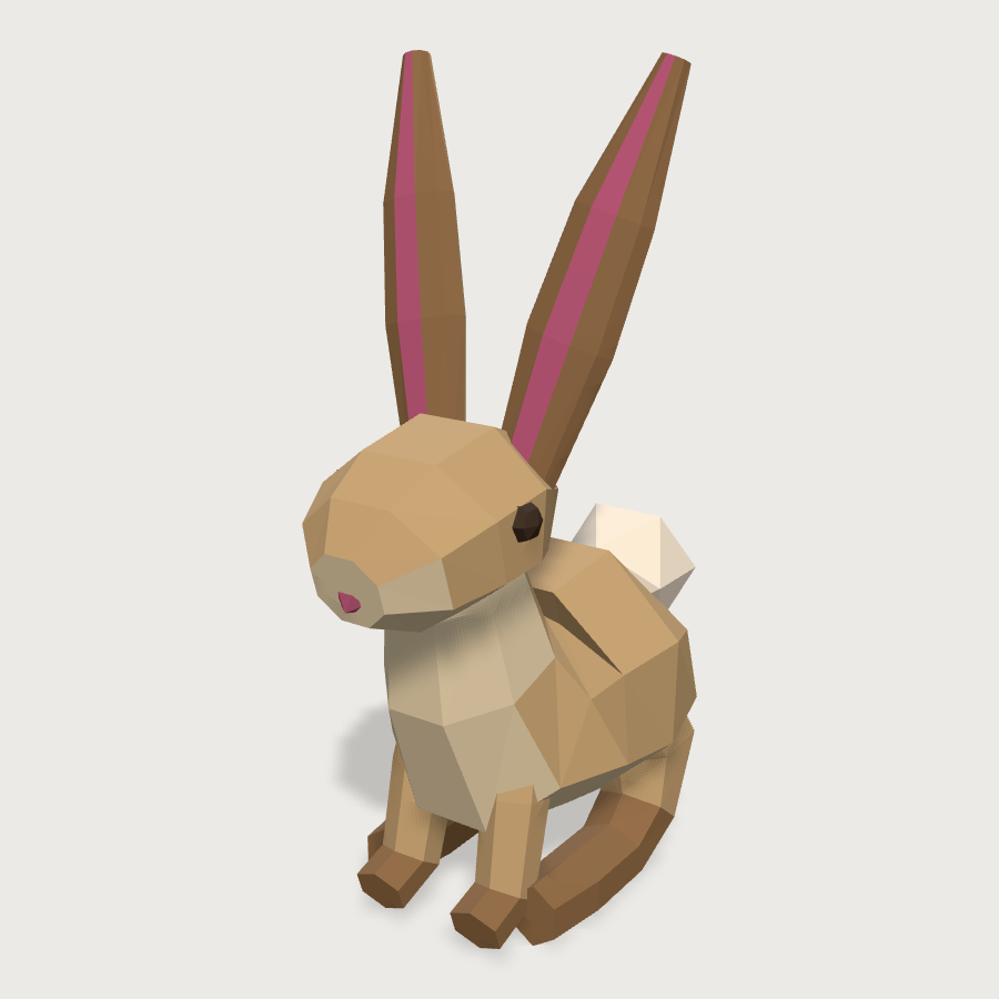 Forest Rabbit low-poly 3D model