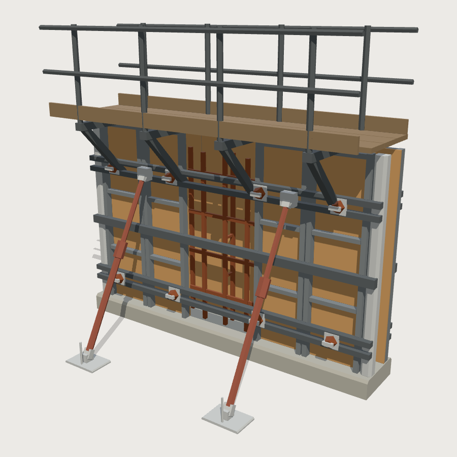 Formwork Wall Panel Run low-poly 3D model