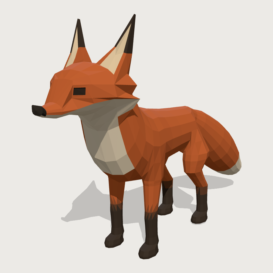 Fox low-poly 3D model