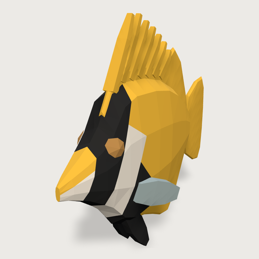 Foxface Rabbitfish low-poly 3D model