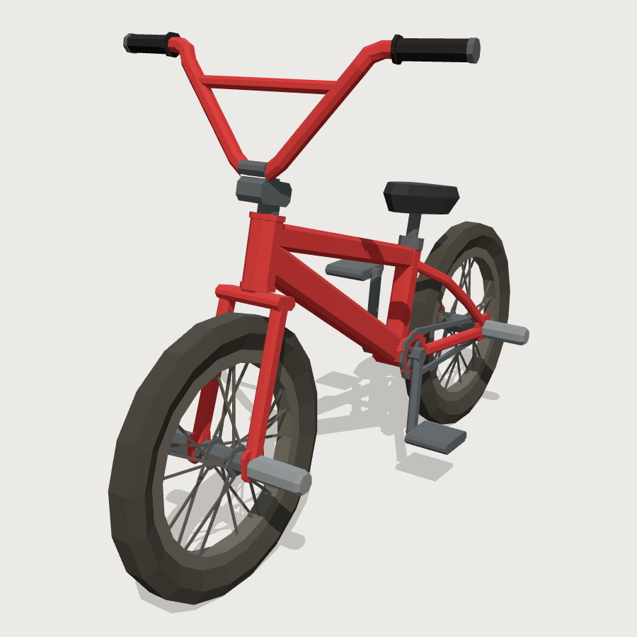 Freestyle BMX low-poly 3D model